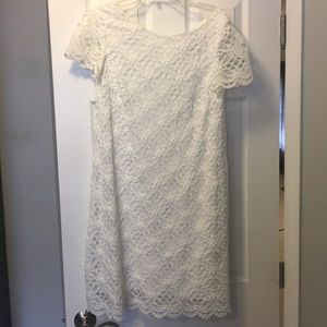 White lace shift dress
